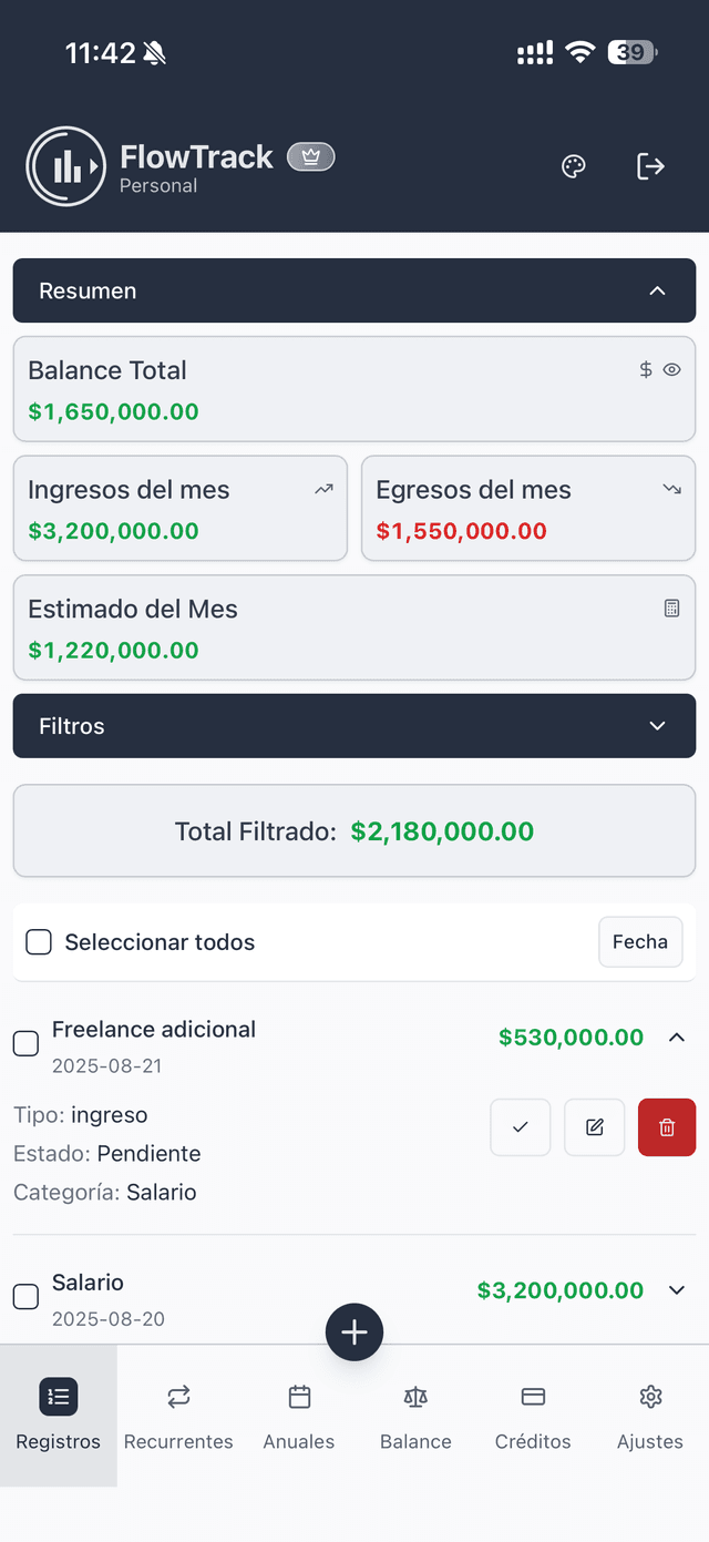 FlowTrack App Screenshot