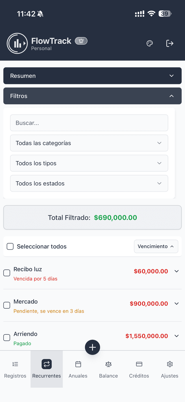 FlowTrack App Screenshot
